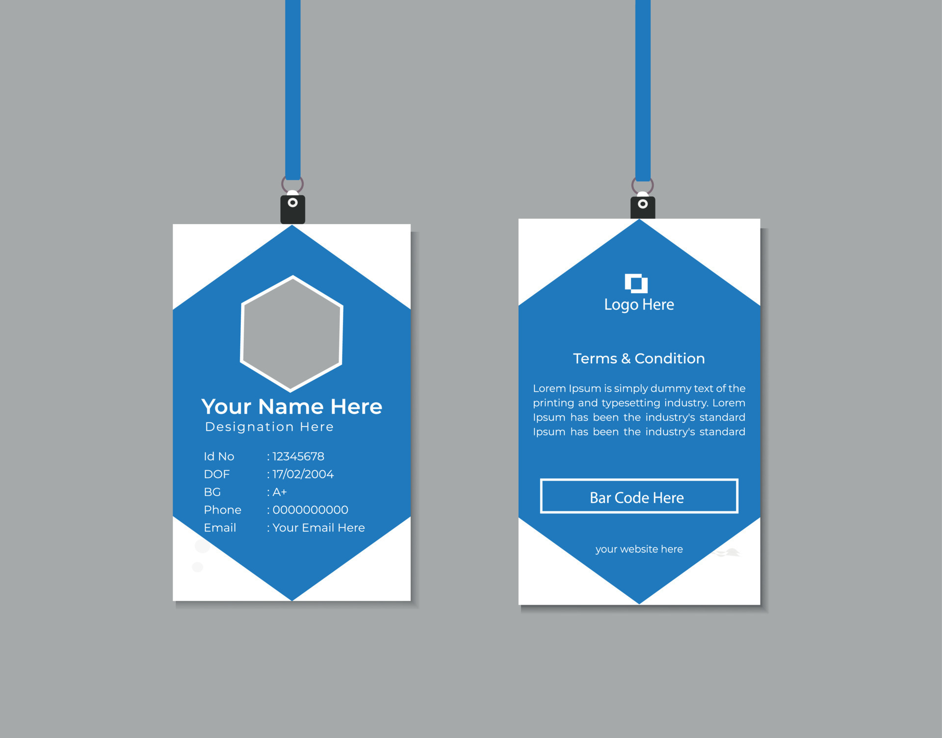 Vertical Id Card 24638359 Vector Art at Vecteezy
