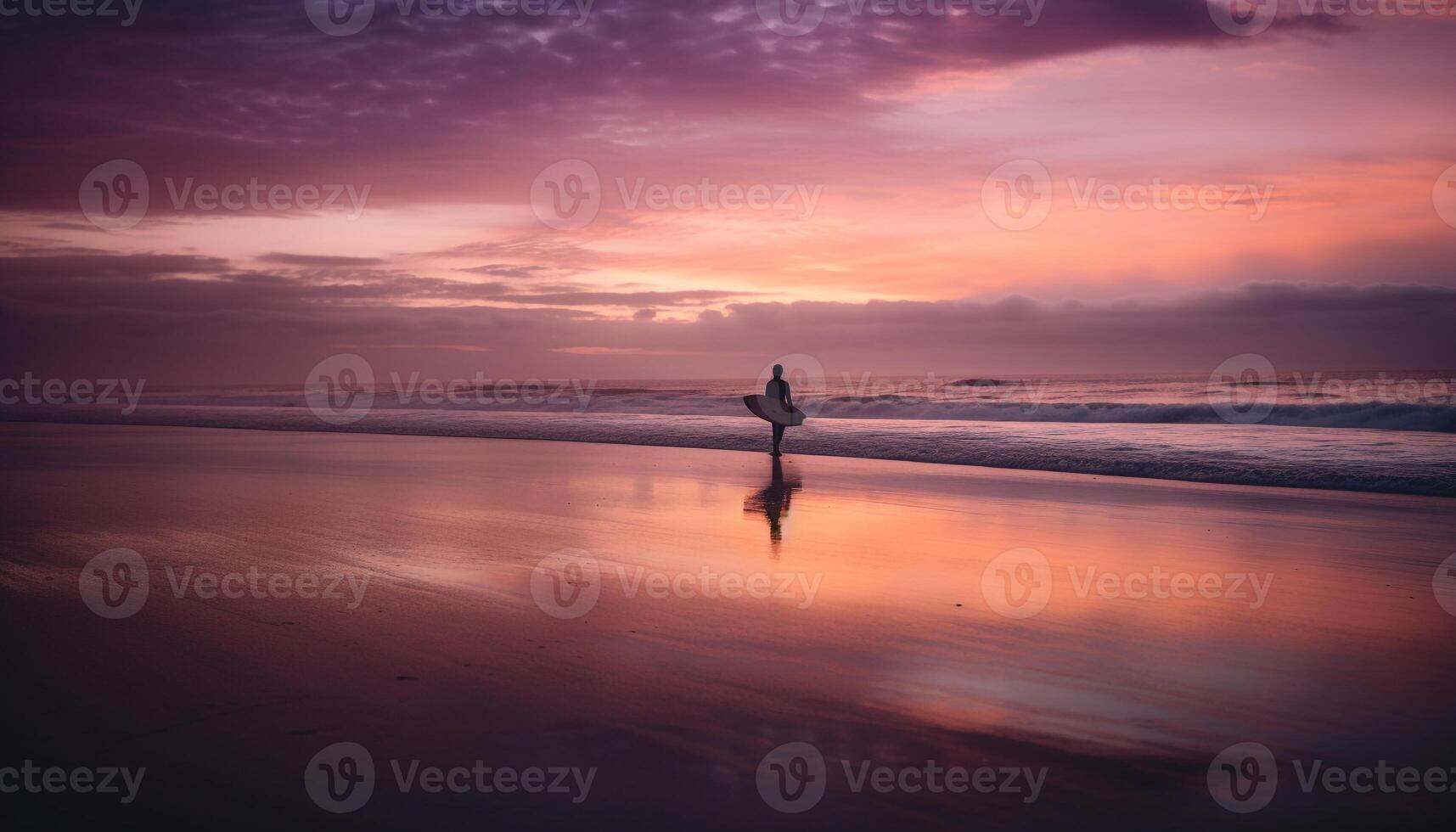 Silhouette of one person jogging at sunset generated by AI photo