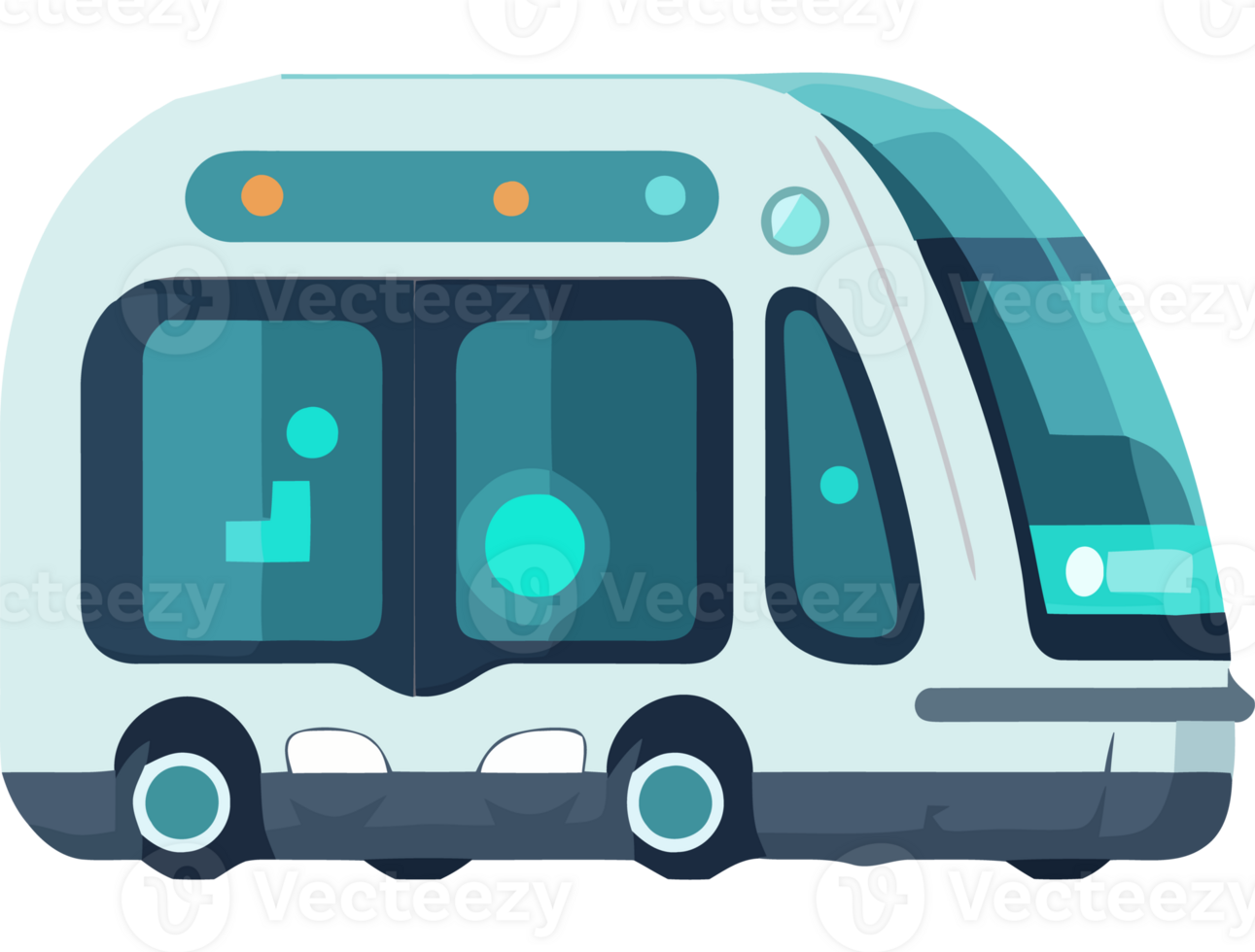 The modern bus with blue wallpaper icon isolated png