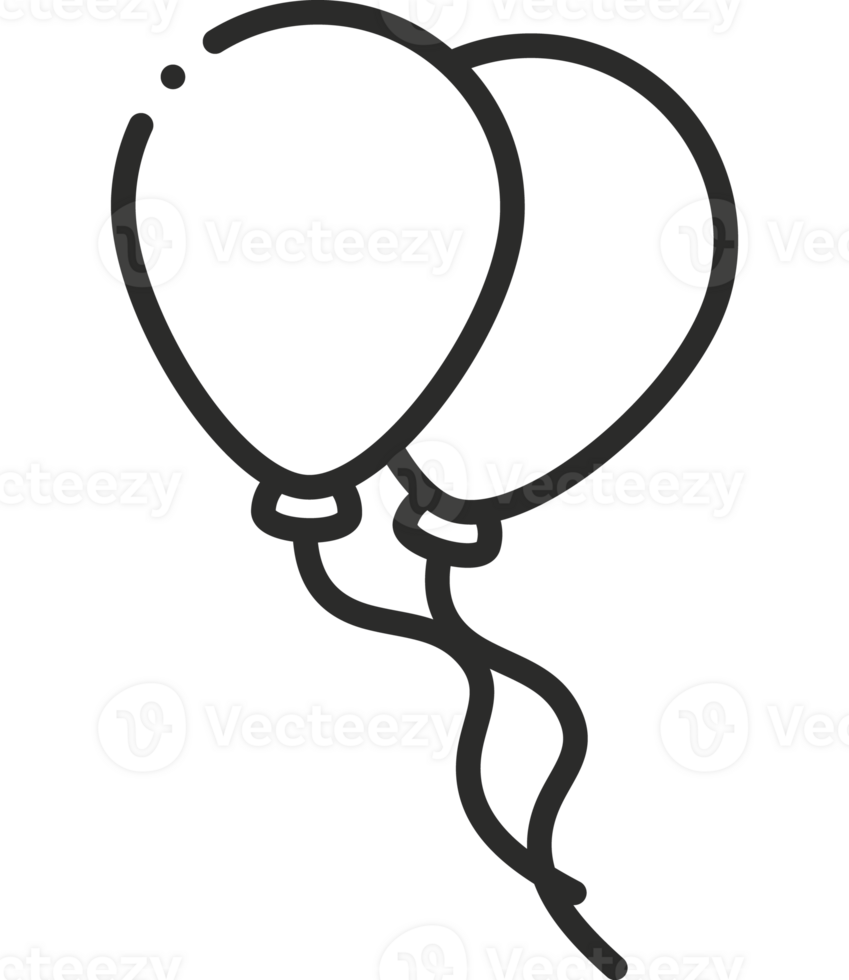 ballonnen viering lijn geïsoleerd icoon png