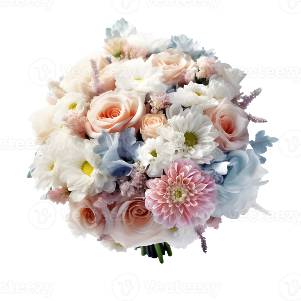 Romantic Pastel Flowers Bouquet for Wedding Celebration, generated