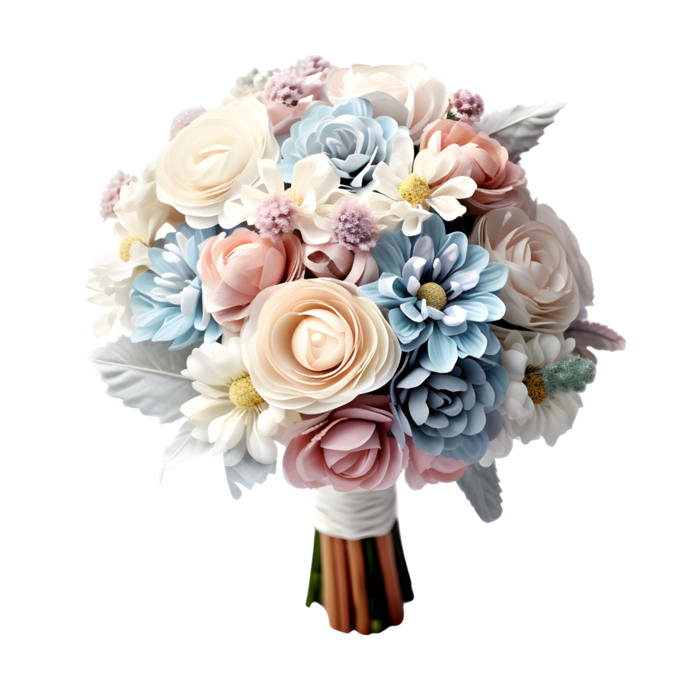 Fresh Pastel wedding flowers arranged in a beautiful bouquet for a celebration, generated png