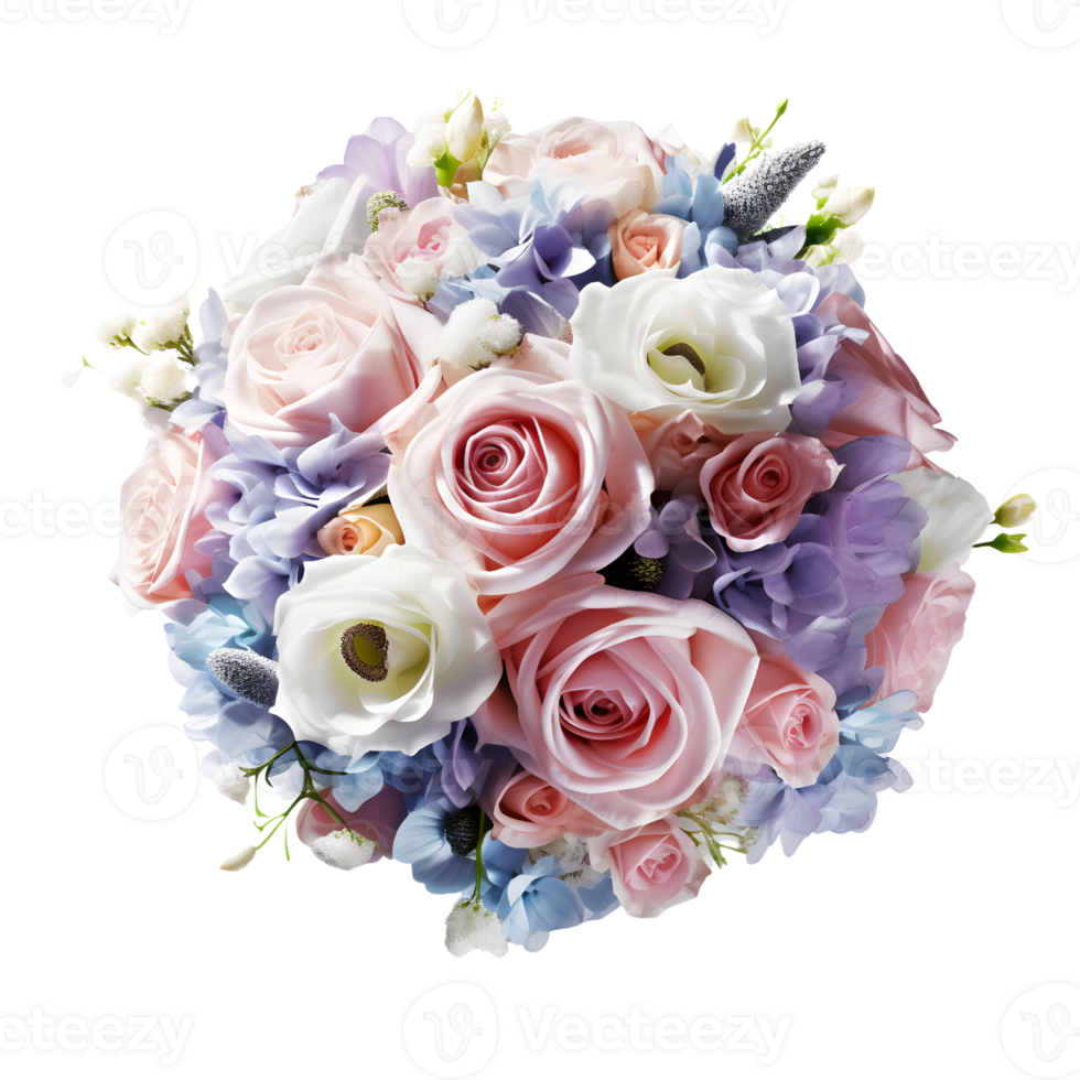 Celebrating Love Pastel Flowers Bouquet for a Wedding Ceremony, generated png