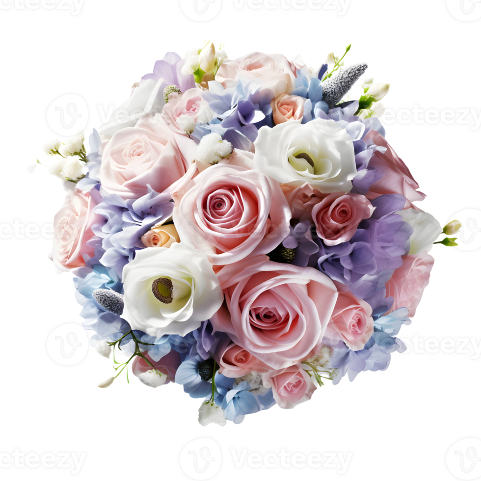 a comemorar amor pastel flores ramalhete para uma Casamento cerimônia, generativo ai gerado png