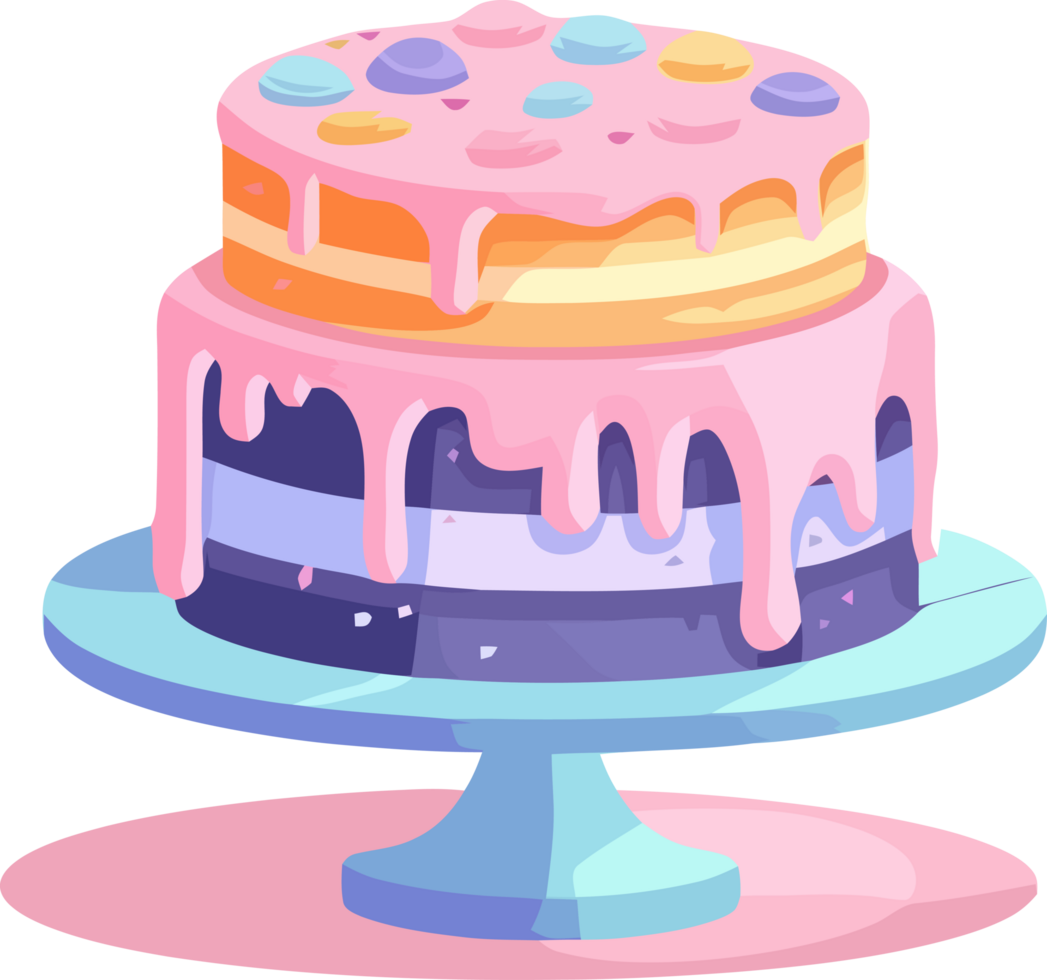 Sweet Celebration Pastel Cake Icon in Colorful Splendor png