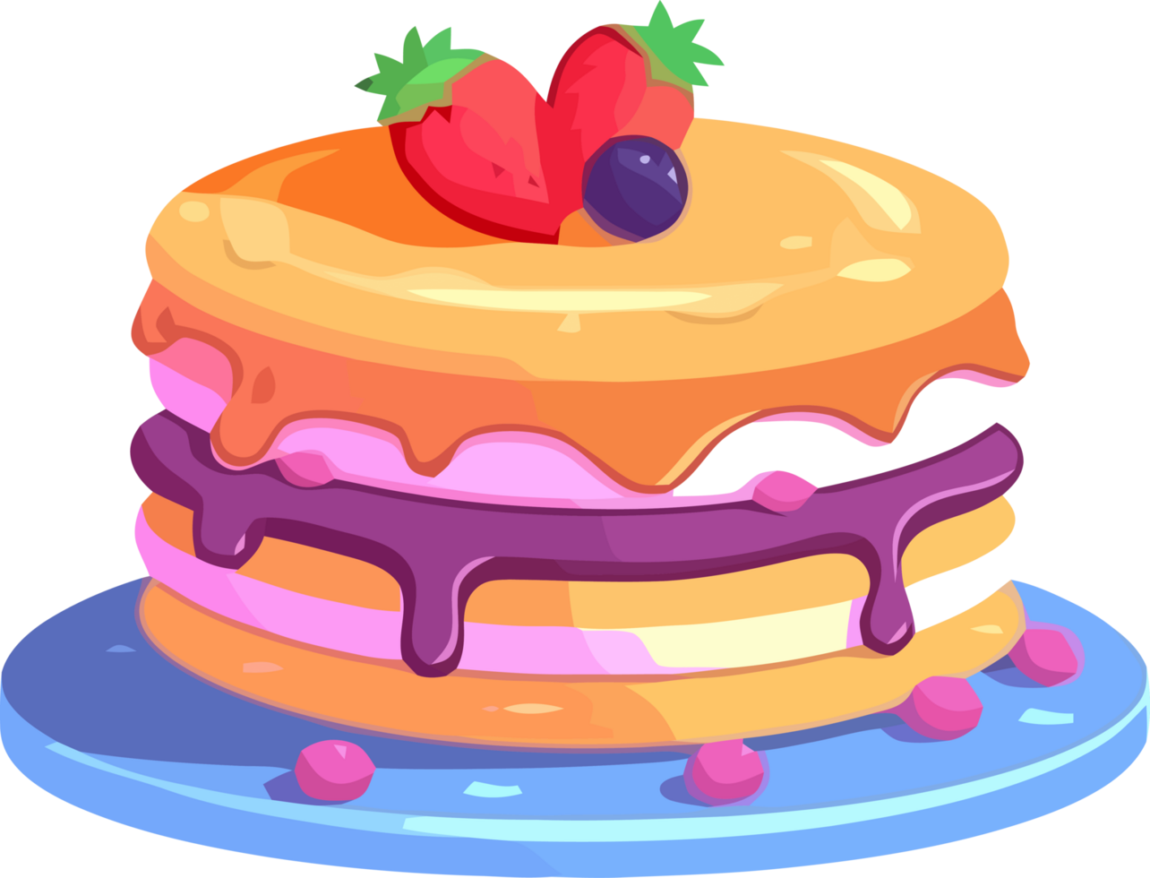 Cartoon Cake Delights, Colorful Pastel Joy for Parties 24639169 PNG