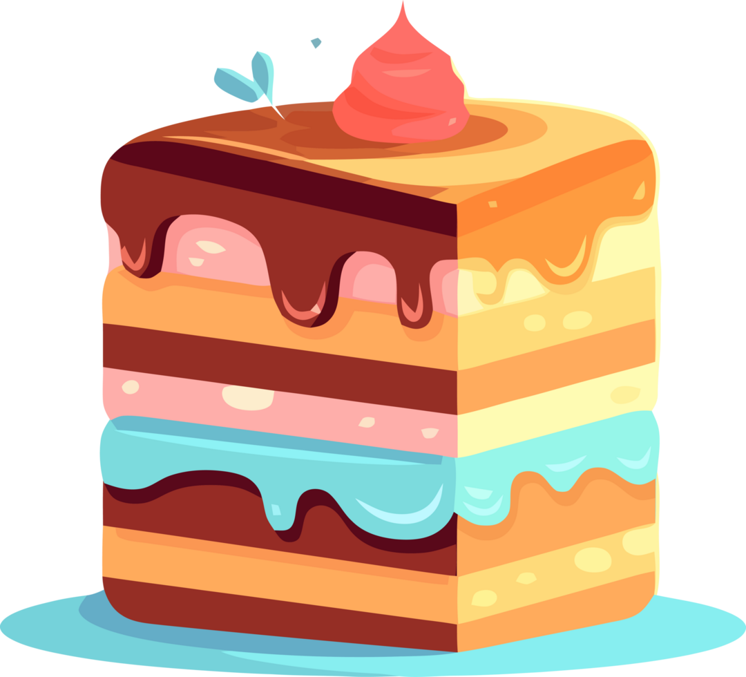 Pastel Cake Layers, Iconic Birthday element png