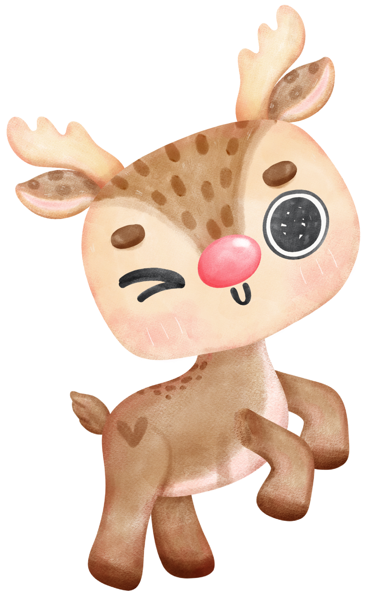 Cute Baby Reindeer Character With Various Joyful Expressions And cute-baby-reindeer-character-with-various-joyful-expressions-and