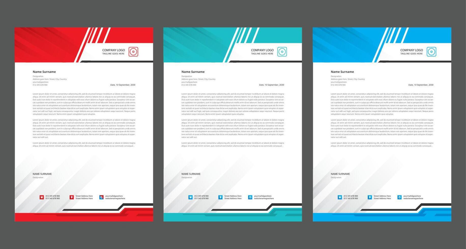 Modern business letterhead pad design templates 24639519 Vector Art at