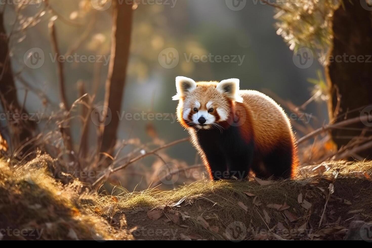 Portrait weasel on the forest photo