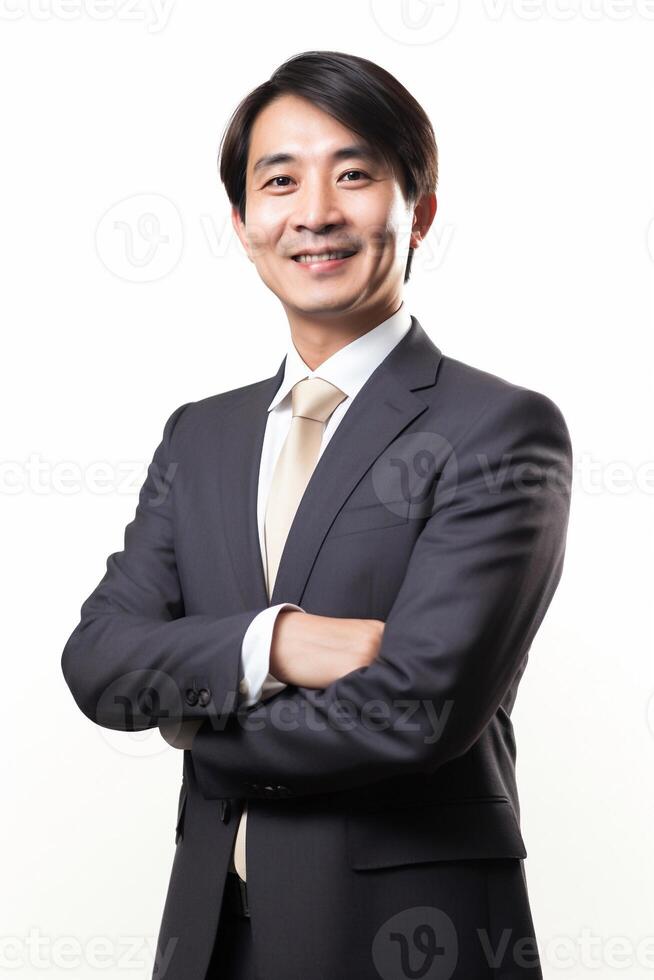 Portrait asian business man smiling confident photo