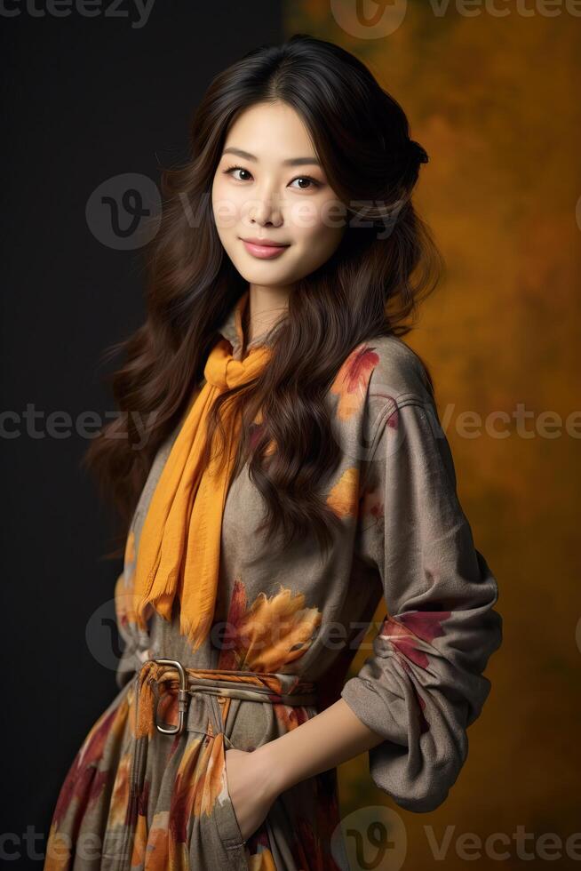 Portrait a beautiful asian woman photo