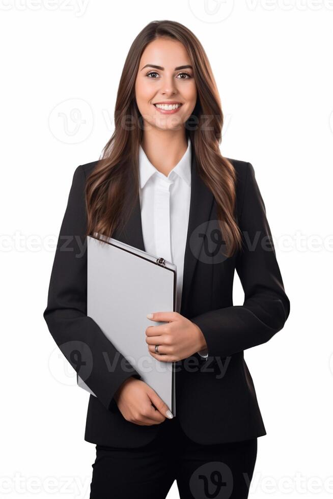 Portrait business woman smiling confident photo
