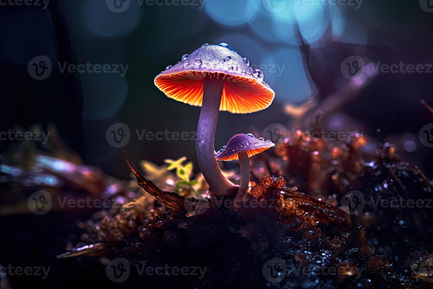 Portrait beautiful forest mushrooms photo