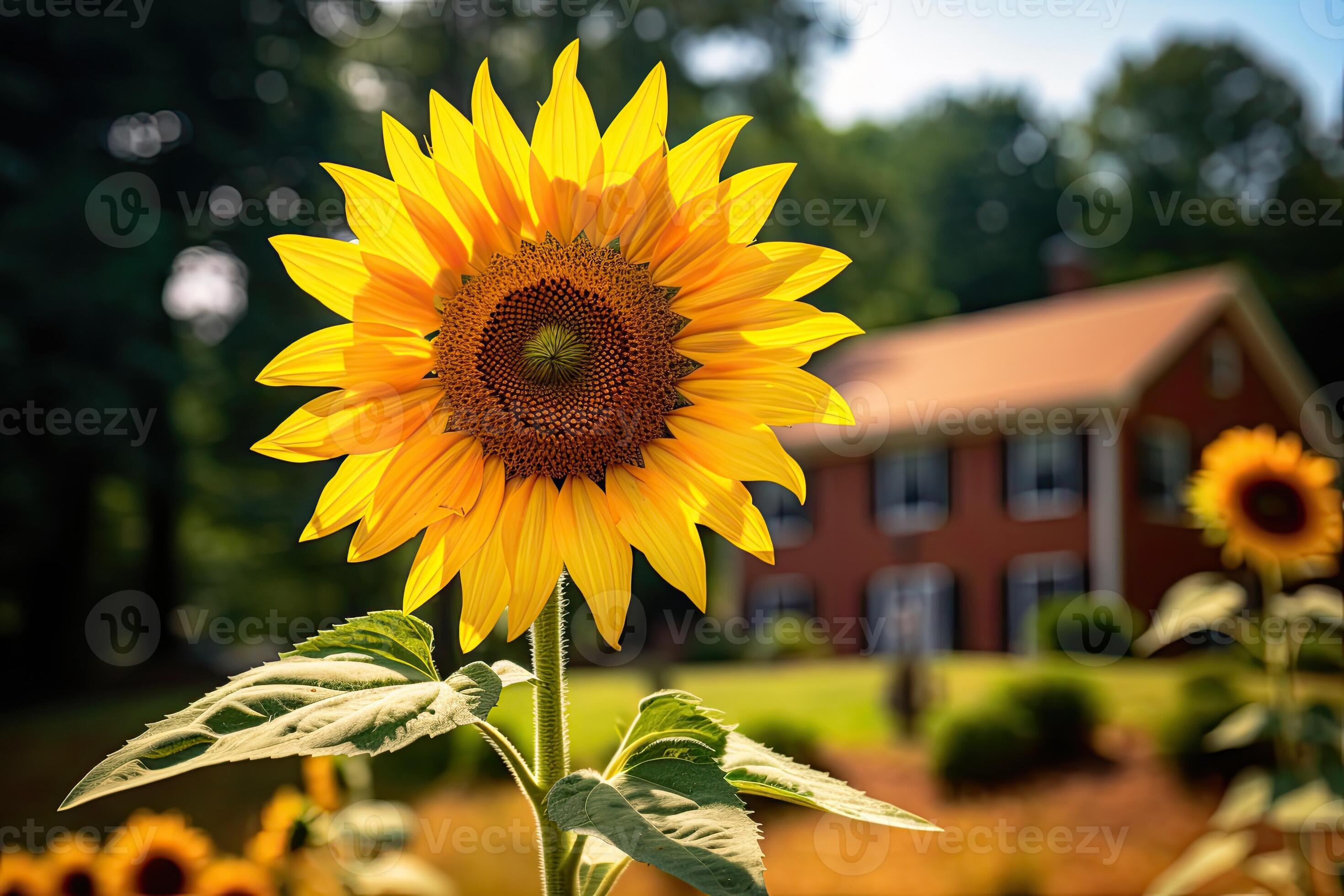 Portrait sunflower on the garden 24640010 Stock Photo at Vecteezy