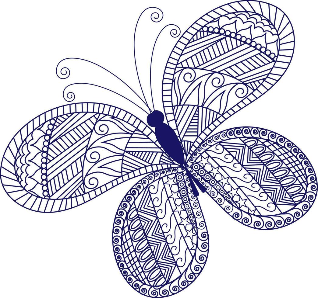 mariposa. Clásico decorativo elementos con mandalas oriental patrón, vector ilustración. islam, Arábica, indio, turco, Pakistán, chino, otomano motivos