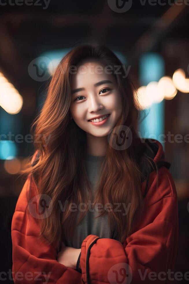 Portrait a beautiful asian woman photo