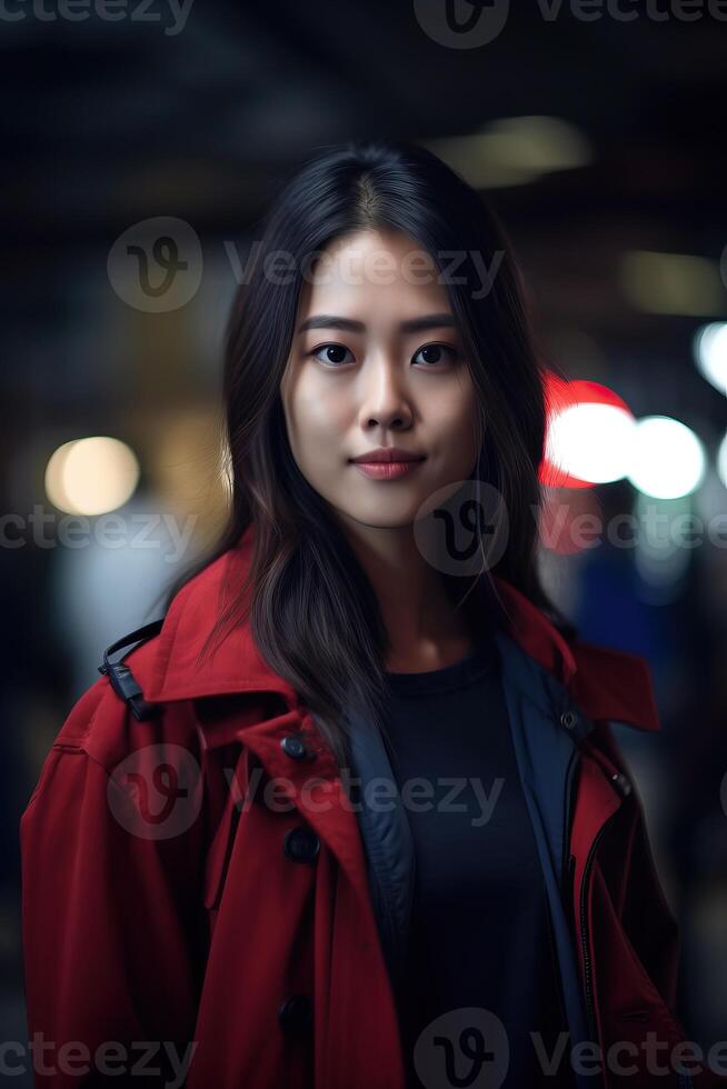 Portrait a beautiful asian woman photo