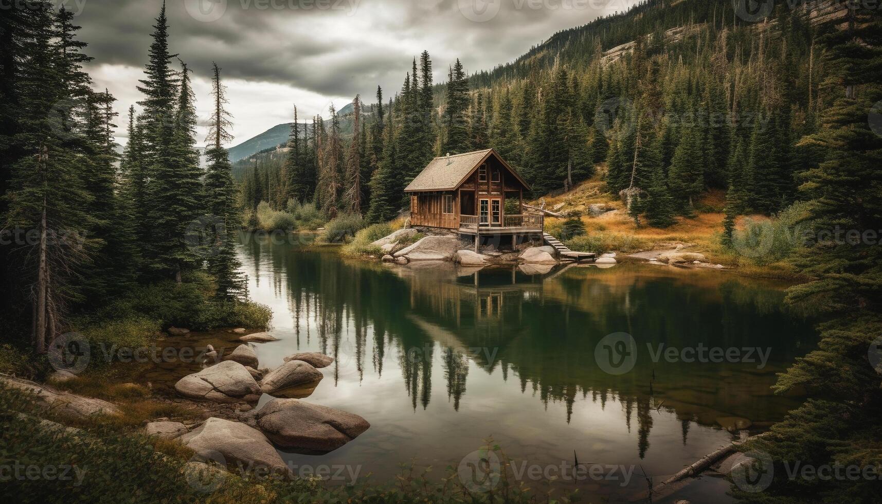 majestuoso montaña rango, tranquilo reflexión, idílico naturaleza generado por ai foto