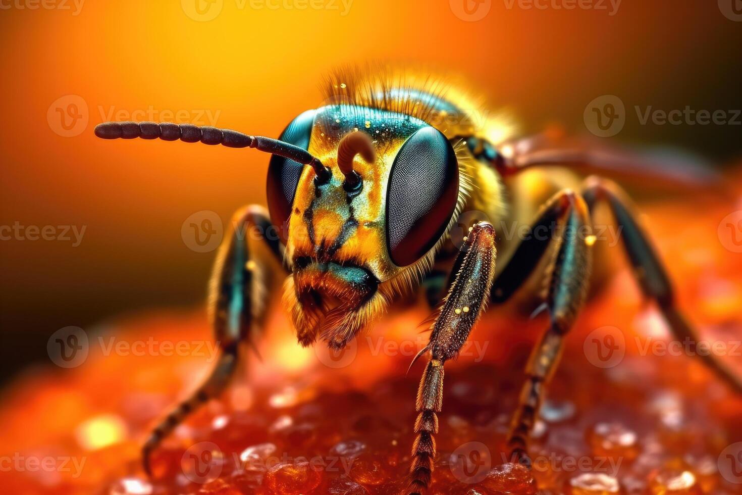 Portrait macro insect on the leaf photo