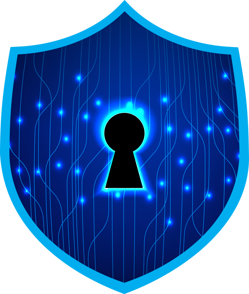 Modern Cybersecurity Technology Background with shield png