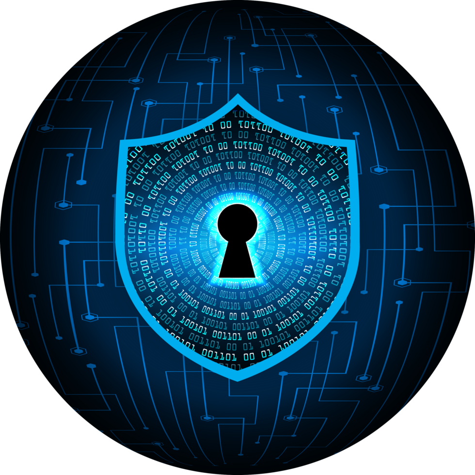 Modern Cybersecurity Technology Background with shield png