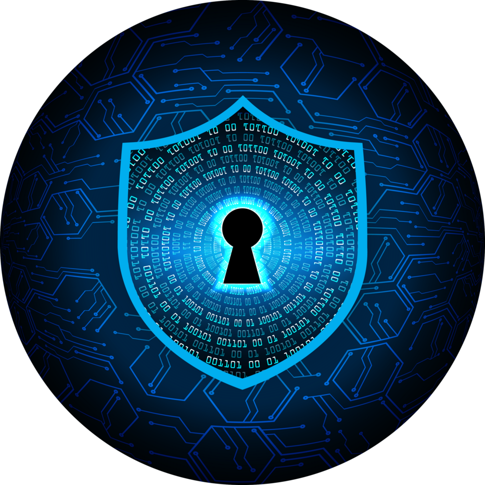 Modern Cybersecurity Technology Background with shield png