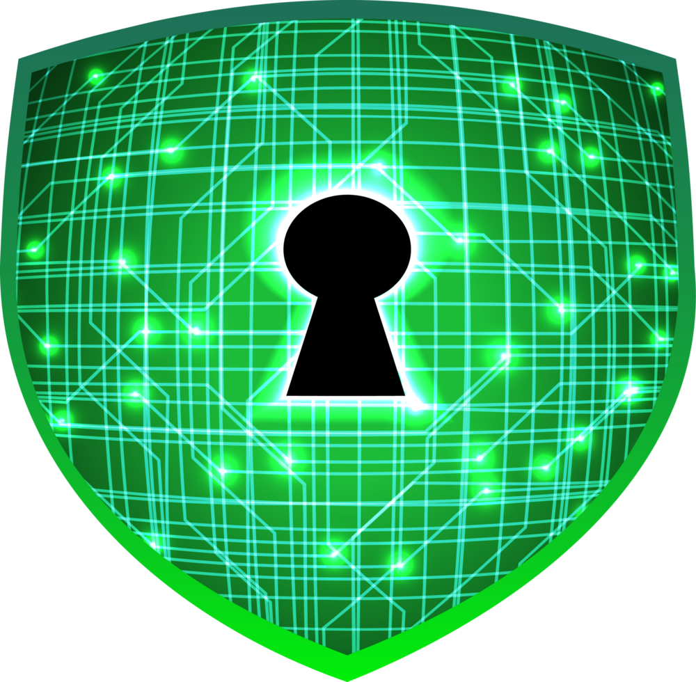 Modern Cybersecurity Technology Background with shield png