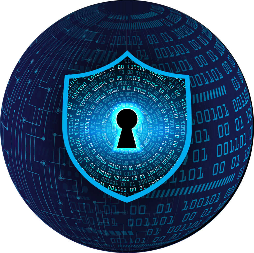Modern Cybersecurity Technology Background with shield png