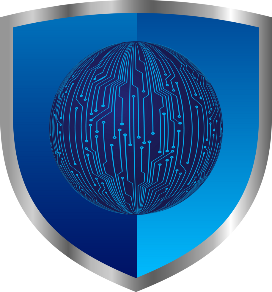 Modern Cybersecurity Technology Background with shield png