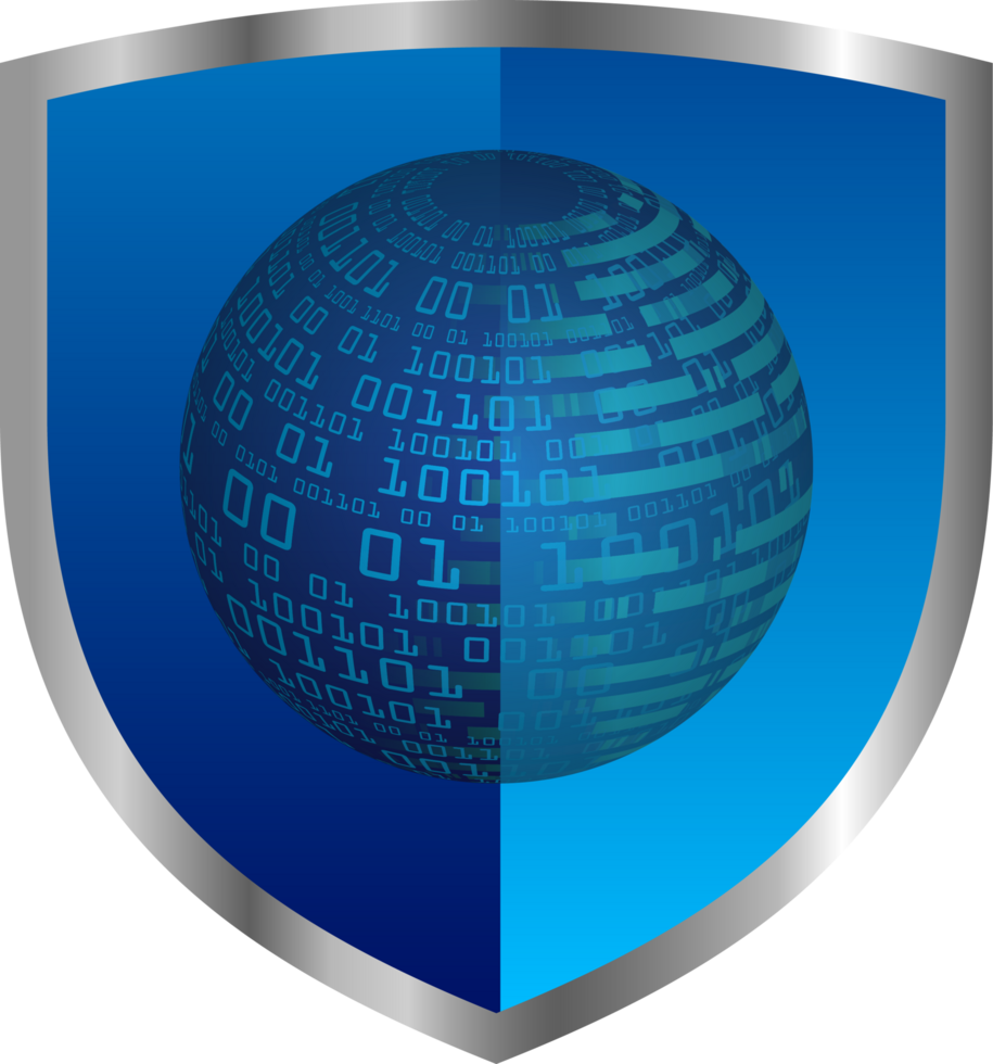 Modern Cybersecurity Technology Background with shield png