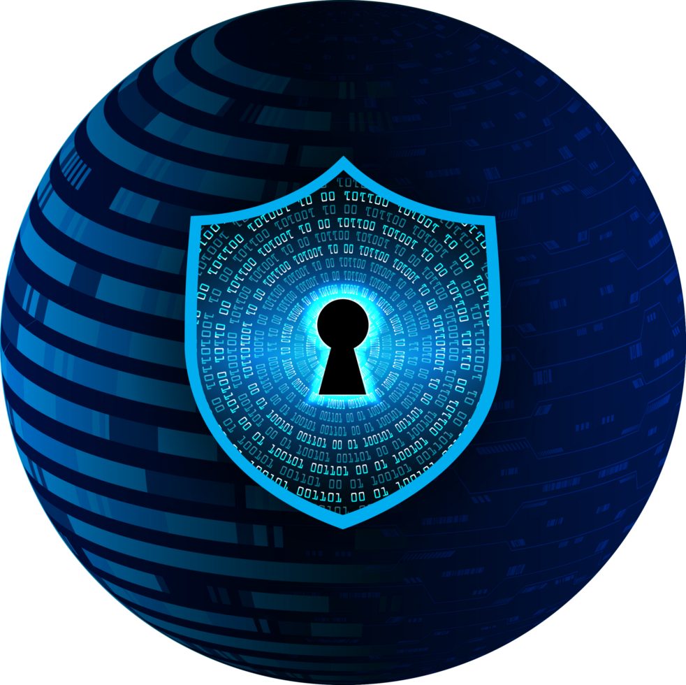 Modern Cybersecurity Technology Background with shield png