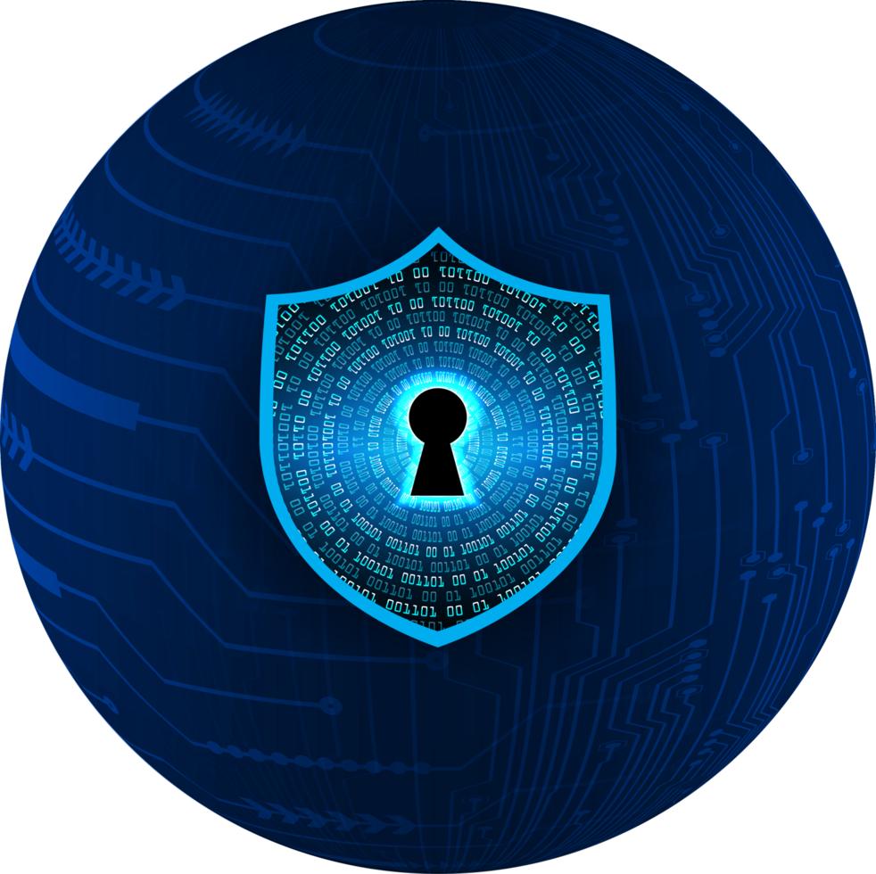 Modern Cybersecurity Technology Background with shield png