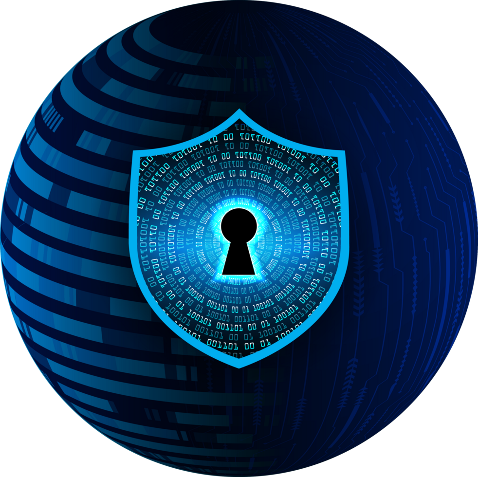 Modern Cybersecurity Technology Background with shield png