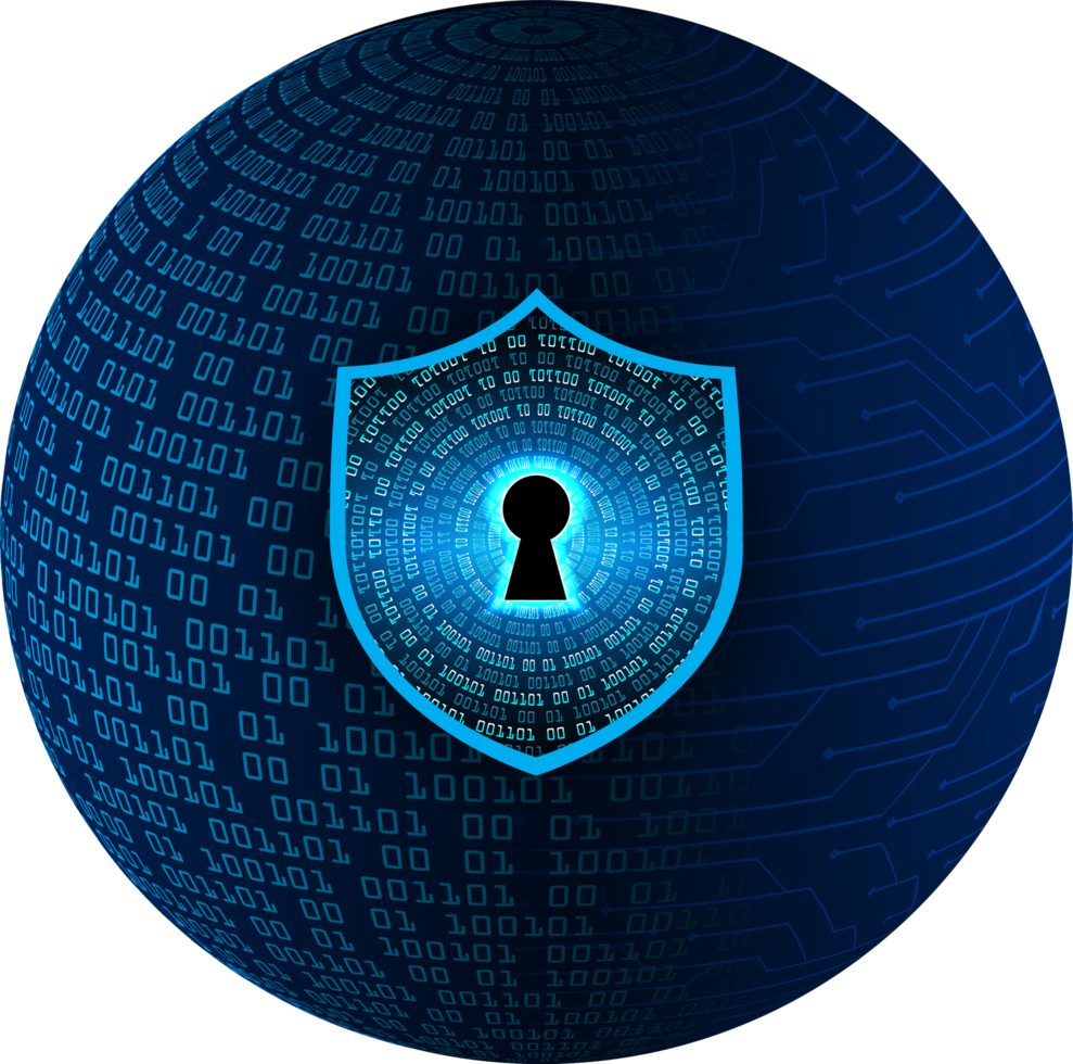 Modern Cybersecurity Technology Background with shield png