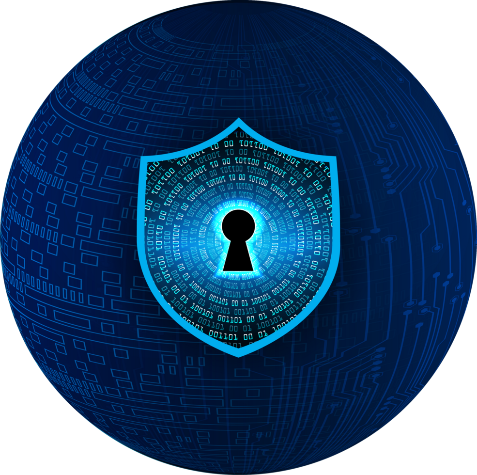 Modern Cybersecurity Technology Background with shield png