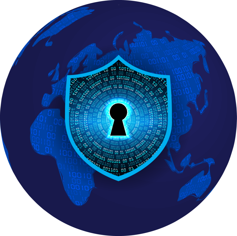 Modern Cybersecurity Technology Background with shield png