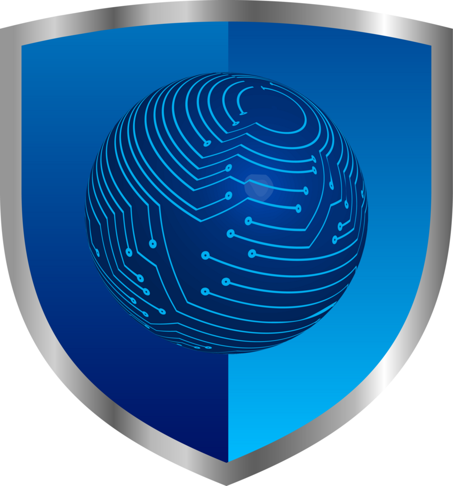 Modern Cybersecurity Technology Background with shield png