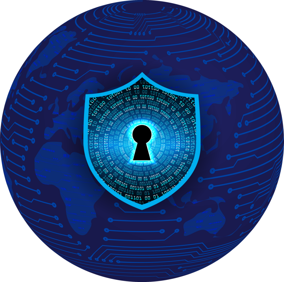 Modern Cybersecurity Technology Background with shield png