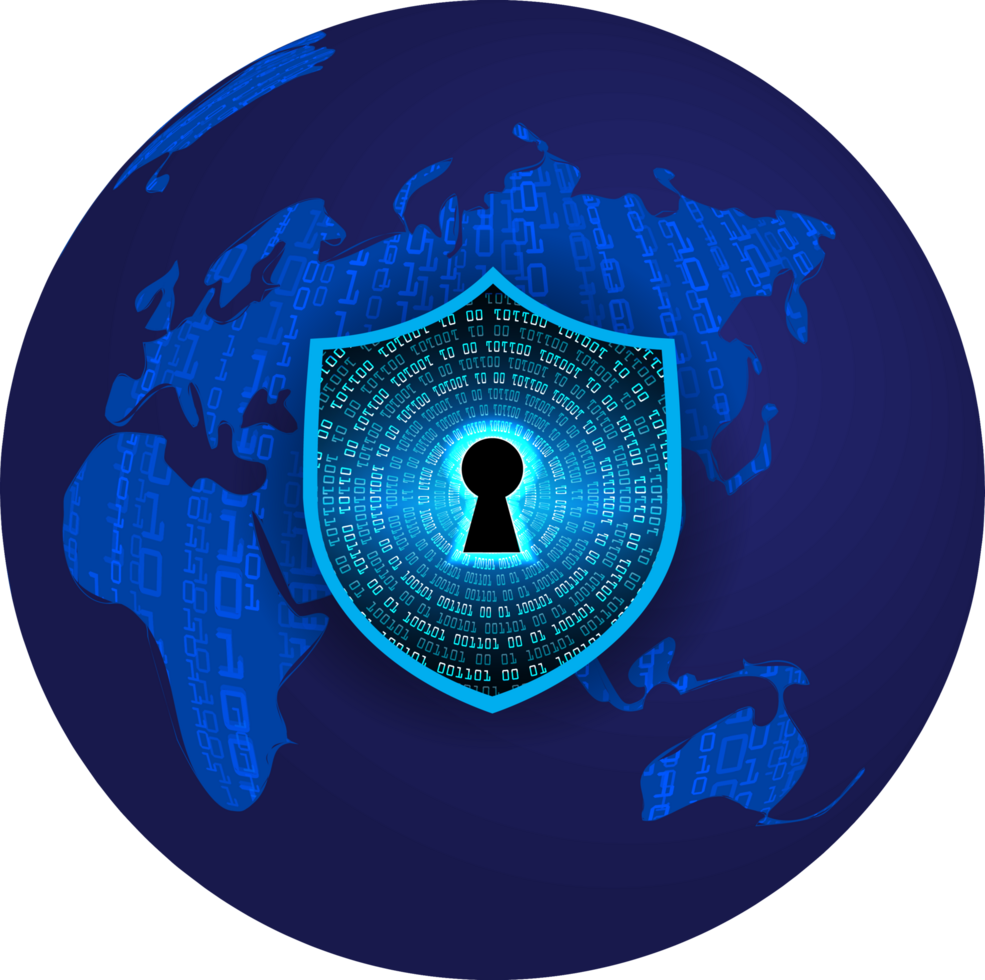 Modern Cybersecurity Technology Background with shield png
