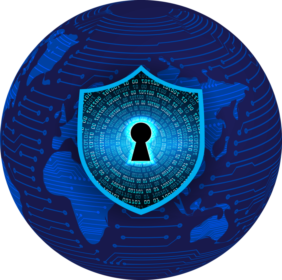 Modern Cybersecurity Technology Background with shield png