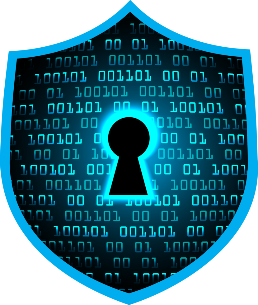 Modern Cybersecurity Technology Background with shield png