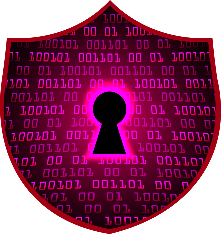 Modern Cybersecurity Technology Background with shield png