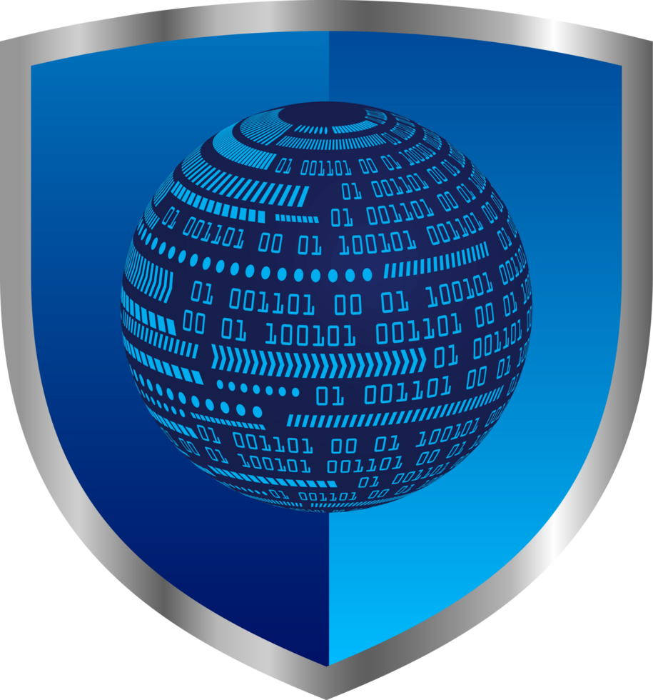 Modern Cybersecurity Technology Background with shield png