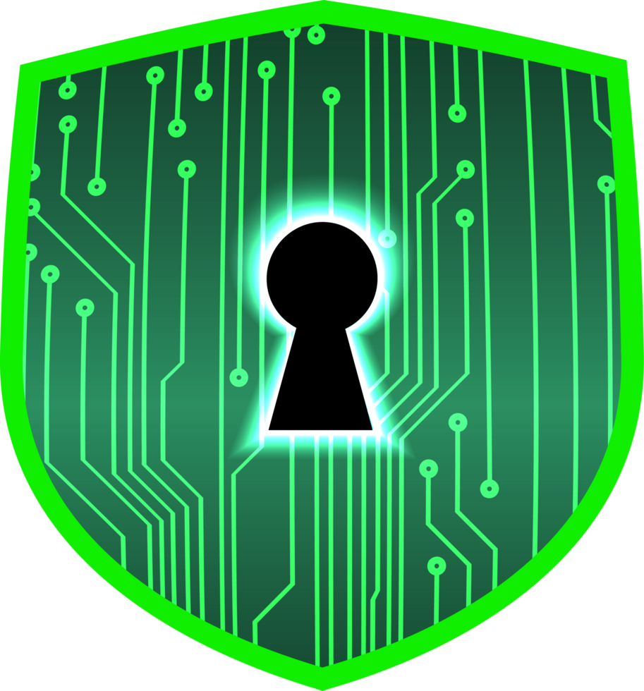 Modern Cybersecurity Technology Background with shield png