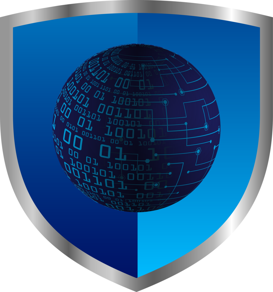Modern Cybersecurity Technology Background with shield png