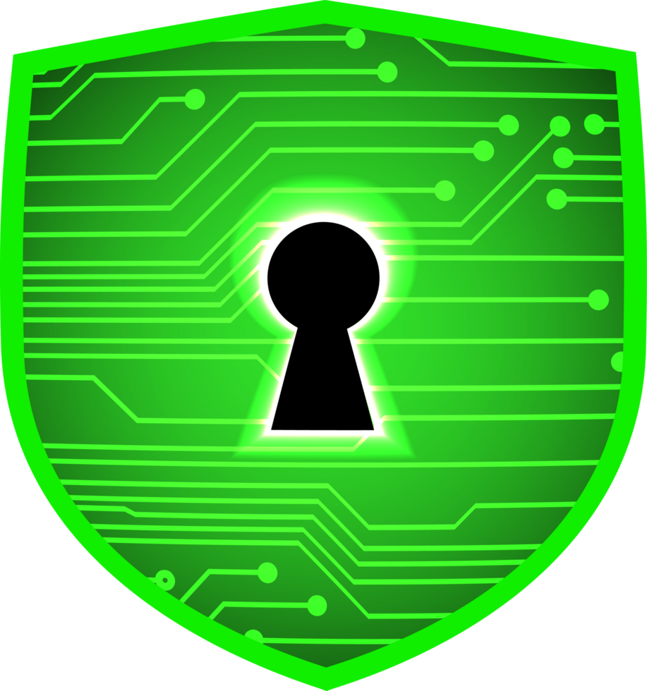 Modern Cybersecurity Technology Background with shield png