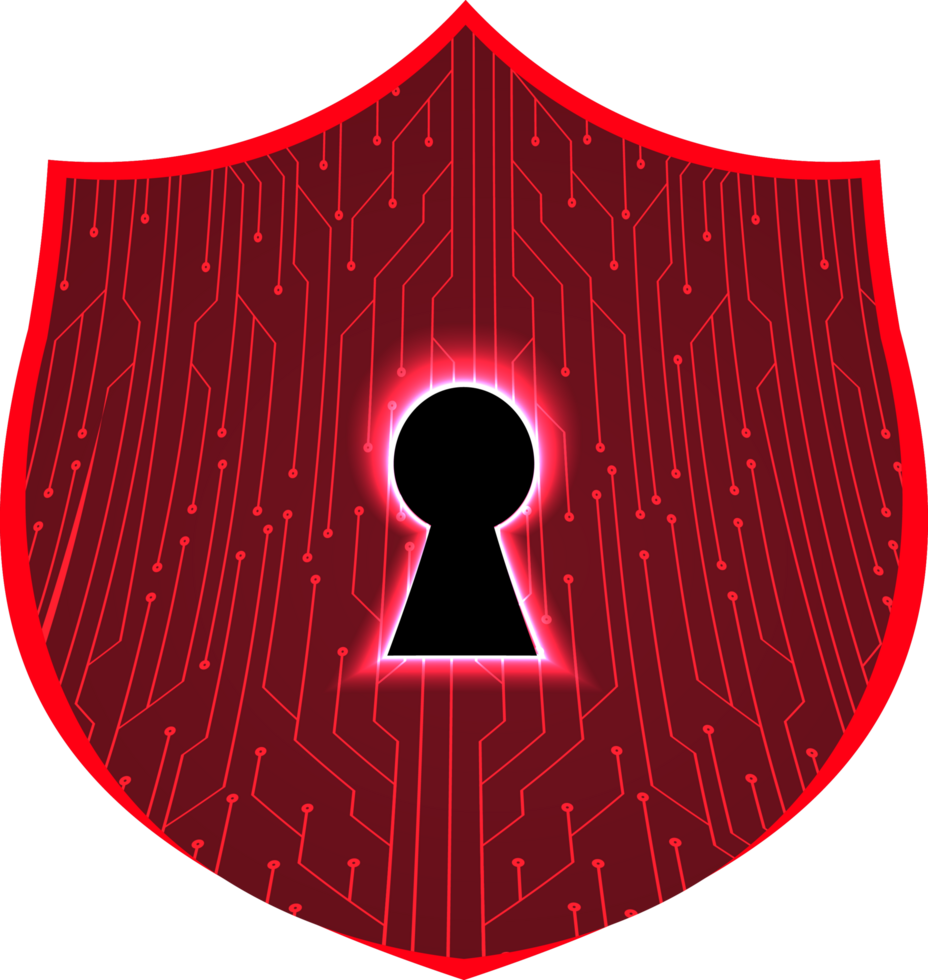 Modern Cybersecurity Technology Background with shield png