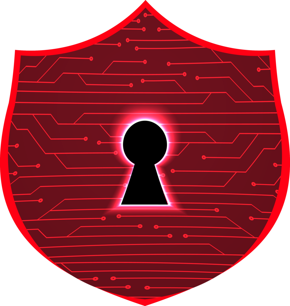 Modern Cybersecurity Technology Background with shield png