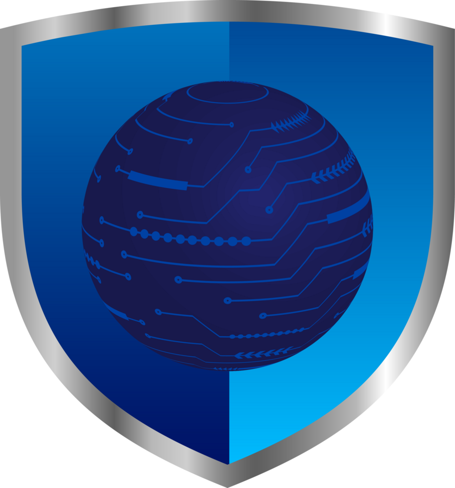 Modern Cybersecurity Technology Background with shield png